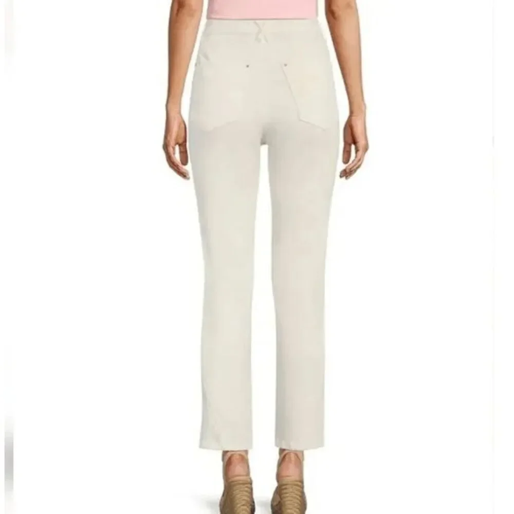A Loves A Women's High Waist Straight Leg Cropped Jeans in White size 29